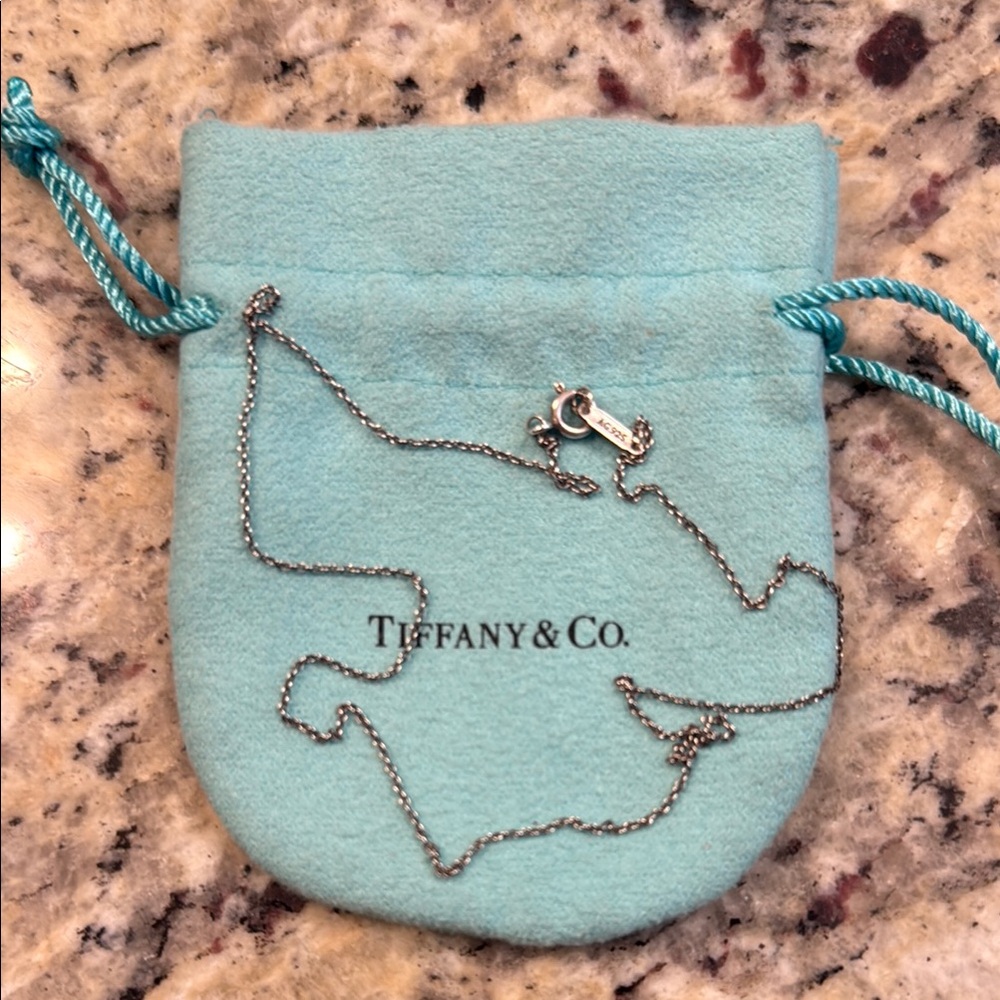 Tiffany & Co. Silver Chain with Blue Pouch